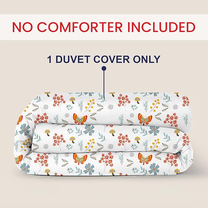 Kotton Culture 1 Pc Twin Size Duvet Cover Only -100% Egyptian Cotton 600 TC Ultra Soft Premium Durable Comforter Cover Zipper Closure & Corner Ties (Rain Forest, Twin/Twin XL 68" X 90")