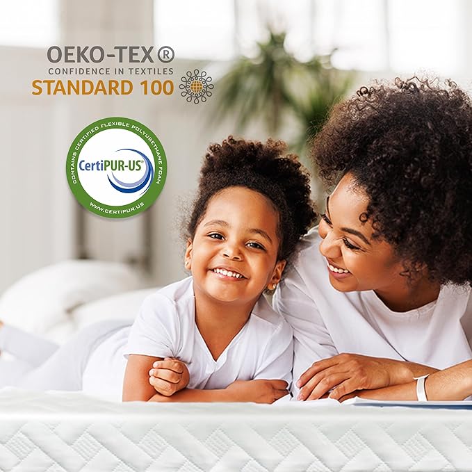 3 Inch Gel Memory Foam Mattress Topper Twin Size for Back Pain, Cooling Mattress Pad Bed Topper with Removable and Washable Bamboo Cover, CertiPUR-US & Oeko-Tex Certified – White