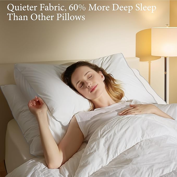 SANSWAN Goose Down Feather King Pillows Set of 2, Luxury Hotel Quality Pillow, Firm, Cooling