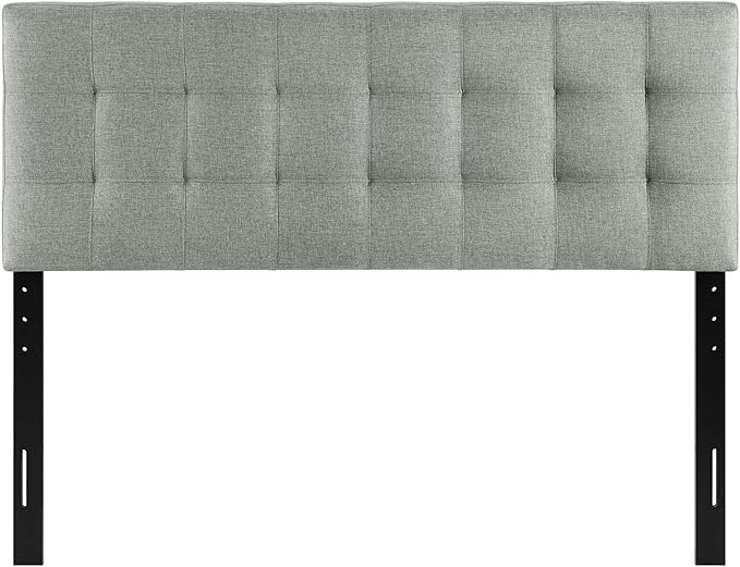 Modway Lily Tufted Linen Fabric Upholstered King Headboard in Gray
