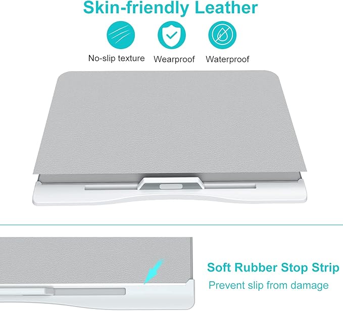 KLEAR Laptop Bed Tray Desk, Foldable and Adjustable Lap Table with Heights and Angles, Upgraded-Sturdy Laptop Lap Desk for Bed/Sofa/Couch/Floor (2 Drawers, Grey)