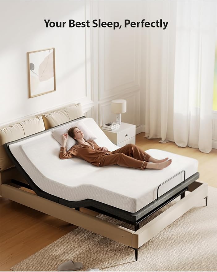 Twin XL Adjustable Bed Frame: Back & Foot Incline Electric Bed Base, Remote Control with Storage Basket, USB-A & USB-C Both Sides Charging, 3 Heights Under-Bed Lighting, Easy Assembly Zero Gravity