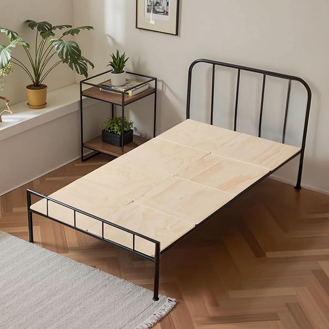 VEVOR Bunkie Board Twin Size, 35" x 71" Foldable Box Spring, 0.4" Thicker Wooden Bed Boards for Under Mattress, Bed Slats with No Assembly Required, Easy-to-use Bed Support Board