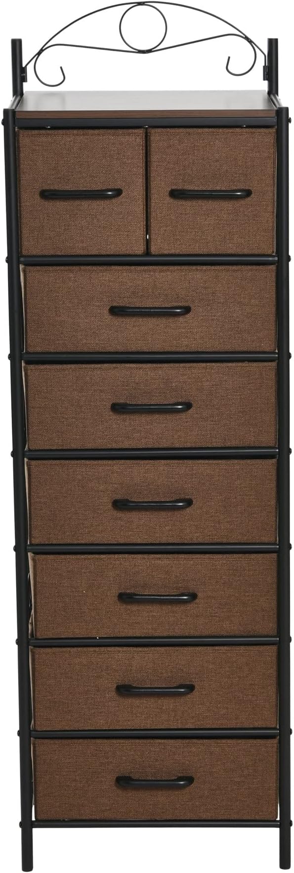Household Essentials Walnut & Iron Eight-Drawer Dresser Tower