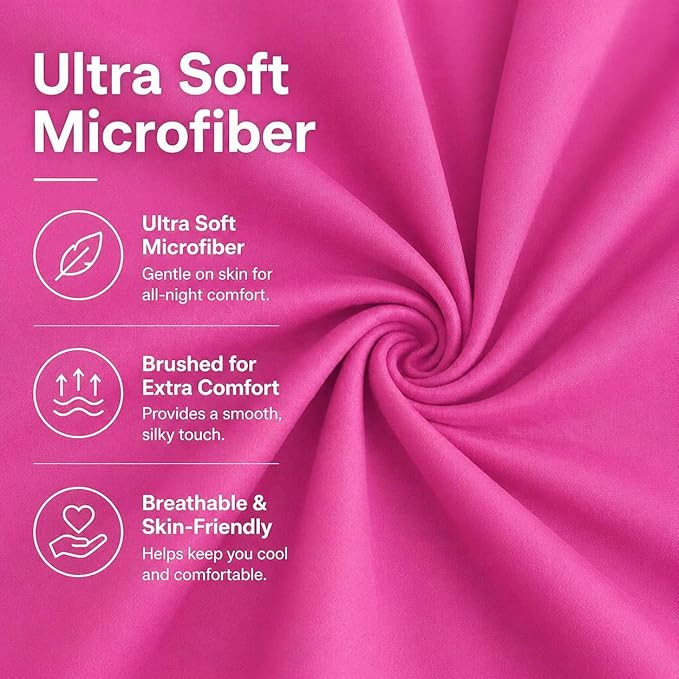 Evolive Ultra Soft Microfiber Body Pillow Cover/Pillowcases 21"x54" with Hidden Zipper Closure (21"x54" Body Pillow Cover, Fuchisa Red)