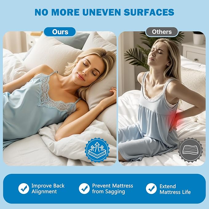 Bunkie Board Queen Size (60x80''), Heavy Duty Bed Boards for Frame, Sleeper Sofa Support Board to Stop Sagging Mattress, Breathable, Noise Minimizing, Moisture Resistant