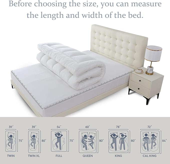 WhatsBedding 5 inch Memory Foam Mattress Topper King Size for Back Pain, Soft Breathable Cover, Comfort Supportive Pillow Top Mattress Topper, 2000GSM Fluffy Shredded Memory Foam Filled