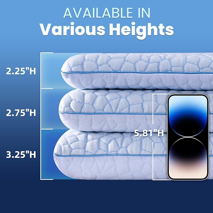 Ultra Thin Flat Pillows for Sleeping,Cooling Slim Memory Foam Pillow 3.25 in Ultra Thin Pillow,Low Profile Sleeper Pillows for Stomach Back Sleeper for Neck and Back Support Stomach sleeping pillow