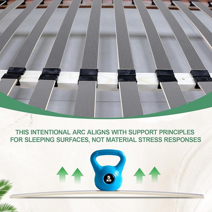 Sintuff 5 Pack Wooden Slats Bed Slats Replacement for Twin, Full, Queen Size Slatted Metal Bed Frame Sofa Under Mattress Support Foundation Platform Repair Parts, Easy Assembly, 29.3" x 0.39" x 2"