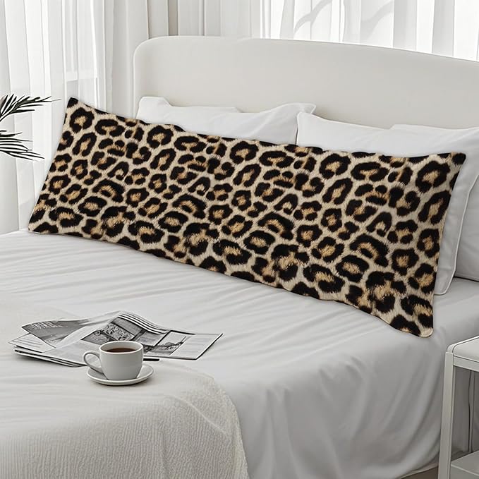 Cheetah Print 20x54 Body Pillow Cover, Leopard Room Decor, Y2k Wild Animal Cheetah Print Decorative Long Body Pillow Cases for Girls Bedroom Dorm Apartment Bed Couch