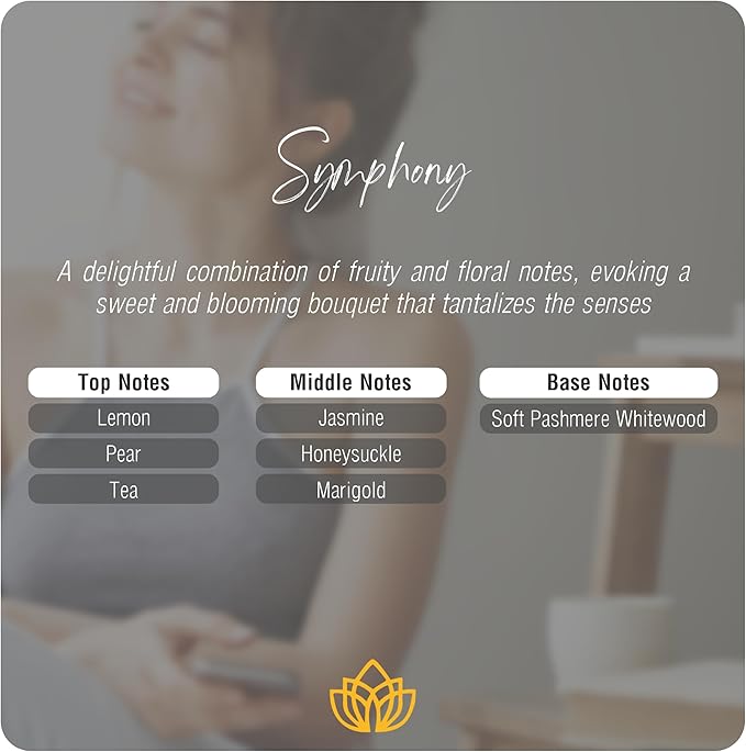 Symphony - Pure Essential Oil for Waterless Diffusers - Lemon, Pear, Tea, Jasmine - Aromatherapy, Pure Natural Oil, Diffuser Refill, Super Aroma, Organic Essential Oil - 3,4oz - DI FIORI