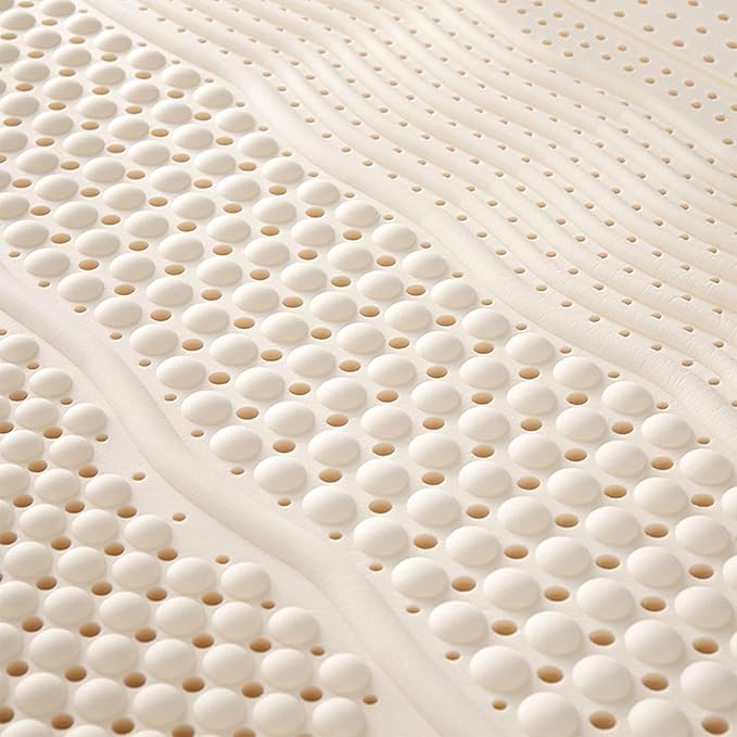 Medium Firm Feel Latex Mattress, Natural Latex Full Mattress Pure Green Natural Latex Mattress Pressure Relief for Side Sleepers Zonal Support Durable and Breathable,King,76"×80"×4"