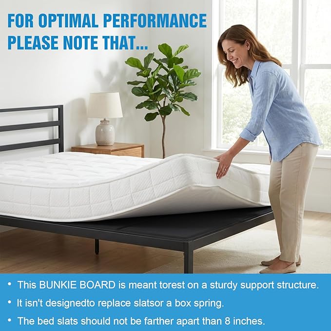 Bunkie Board Full Size (54x75''), 10mm Bed Boards for Under Mattress, Breathable, Noise Minimizing, Moisture Resistant Bunkieboards, Heavy Duty Bed Support Board for Platform & Slatted Frames