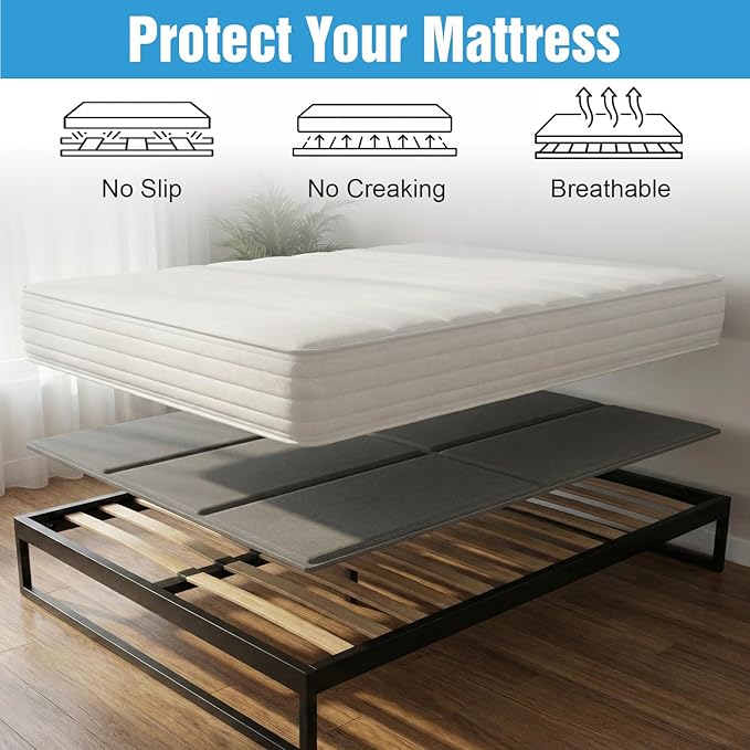 Bunkie Board Queen Size (60x80''), 10mm Bed Boards for Under Mattress, Breathable, Noise Minimizing, Moisture Resistant Bunkieboards, Heavy Duty Bed Support Board for Platform & Slatted Frames