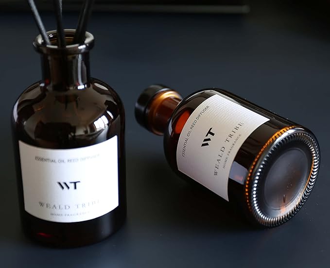 WEALD TRIBE Flower Reed Diffuser Set Cashmere Vanilla Scent for Bathroom Air Fresheners | 4.0 fl oz Essential Oils with Sticks Home Fragrance Defusers | House Bedroom Office Shelf Decor & Gift