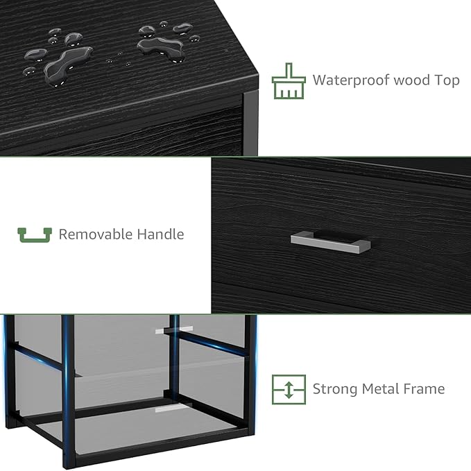 BOLUO Closet Drawers Black 3 Drawer Dresser for Closet Organizers and Storage Bedroom Dorm Modern