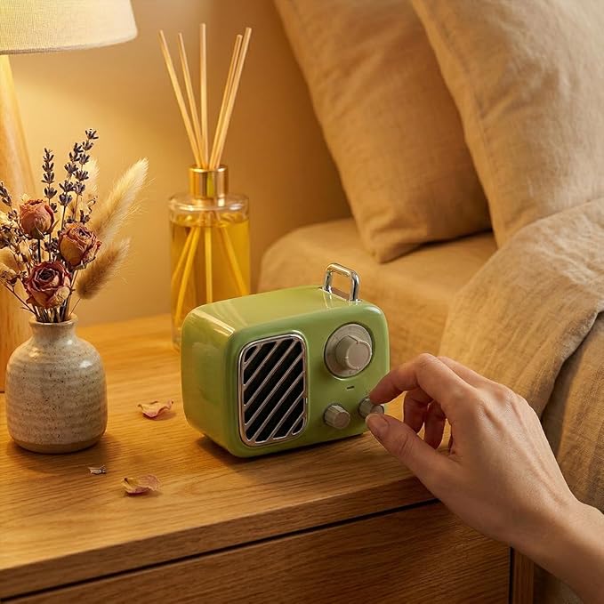 Portable White Noise Machine – Rechargeable, Vintage Knob Design, 16 Non-Looping Sounds for Baby & Adults, Travel Sound Machine with Timer & Memory (Sprout Green)