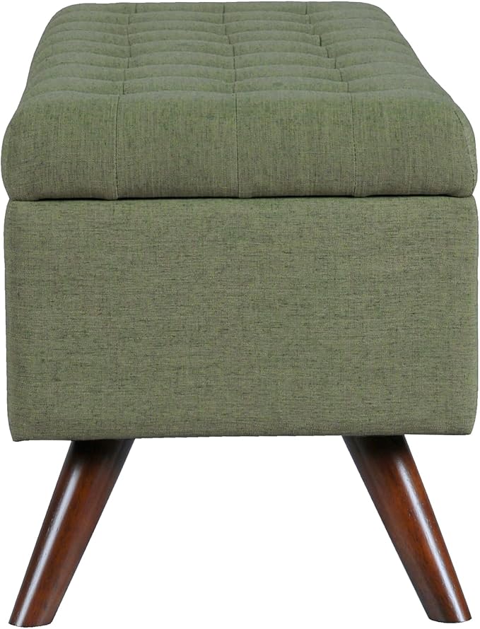 HomePop Modern Tufted Storage Bench - Moss Green