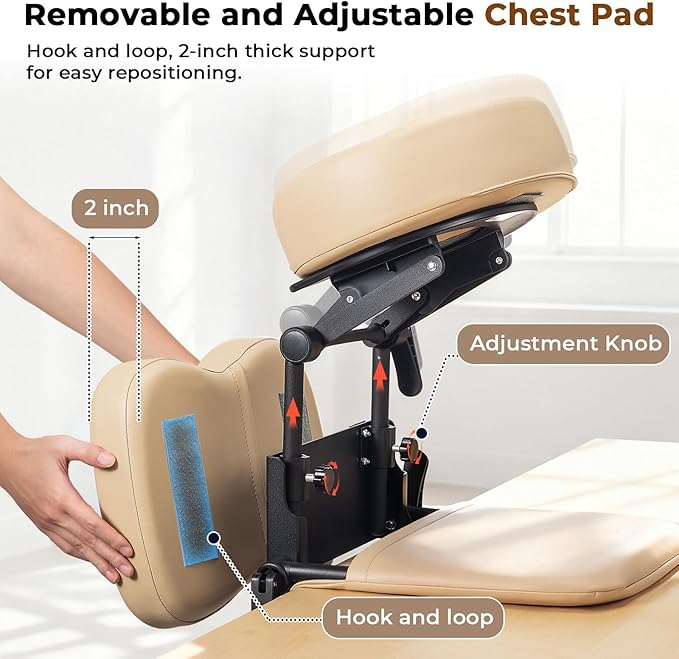 Luxurious 3 in 1 Multipurpose Massage Face Cradle & Cushion for Home Mattress, SPA Table & Desktop, Foldable Adjustable Massage Table Head Rest Face Down Pillow for Bed at Home, Office Siesta Artifact