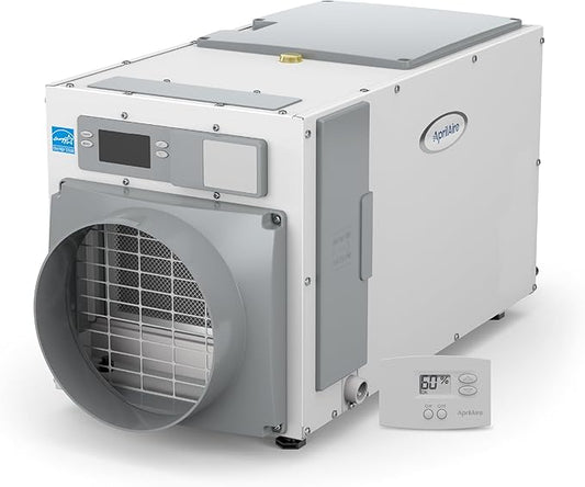 AprilAire E080 Pro 80-Pint Whole-House Dehumidifier + Model 76 Wall Mount Control, Ideal for Basements, Crawlspaces, or Whole Houses up to 4,400 sq. ft.