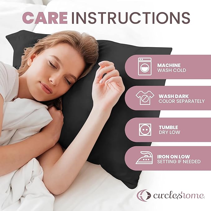 CirclesHome Pillow Protectors 4 Pack Standard Zippered - 100% Cotton Breathable Pillowcases - Protects Pillows from Dirt, Dust and Debris (Standard - Set of 4 - 20x26)