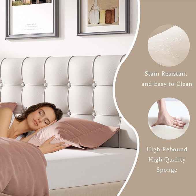 Gray King Headboard Pillow Upholstered Wedge Backrest with Removable Cover for Reading Lumbar Support Dorm Bed Daybed Couch Decorative Cushion Memory Foam College Dorm Essentials Back Support Pillow