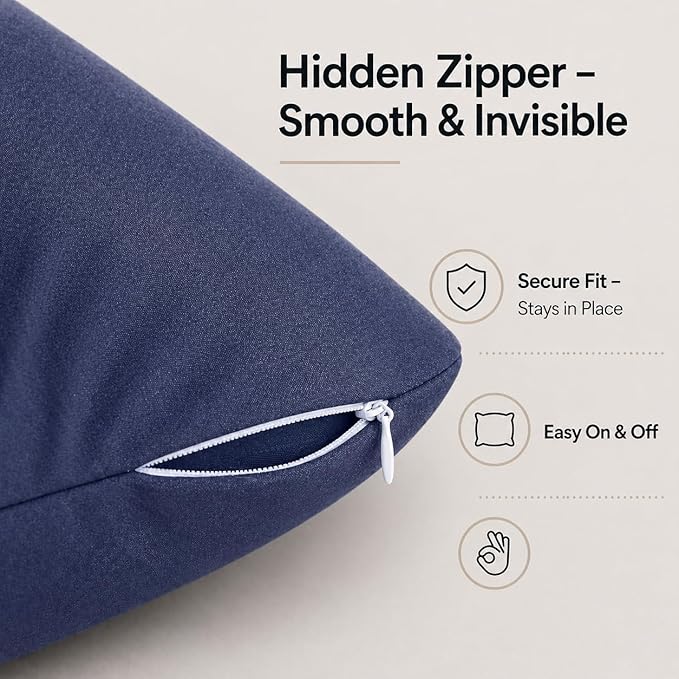 EVOLIVE Ultra Soft Body Pillow Cover 21"x54", Cozy Microfiber Pillowcase with Hidden Zipper, Breathable, Perfect for Pregnancy & Side Sleepers, Cover Only (21"x54" Body Pillow Cover, Navy)
