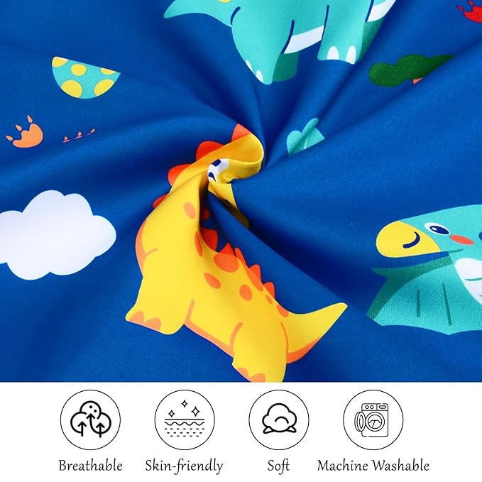 Cloele Kids Toddler Pillowcase Envelope Travel Pillowcase Baby Pillow Cover Fits Pillows Sized 12x16 or 13x18-1 Pack Soft Children’s Bedding Pillowslip Case for Boys and Girls -Colorful Dinosaur