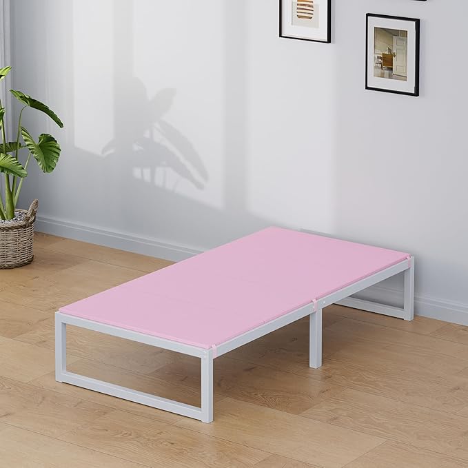 Lutown-Teen Bunkie Board Twin Under Mattress High-Density Polymer Twin Size Bunkie Board Anti-Sag, Breathable, Moisture Resistant, Noise Minimizing, Pink