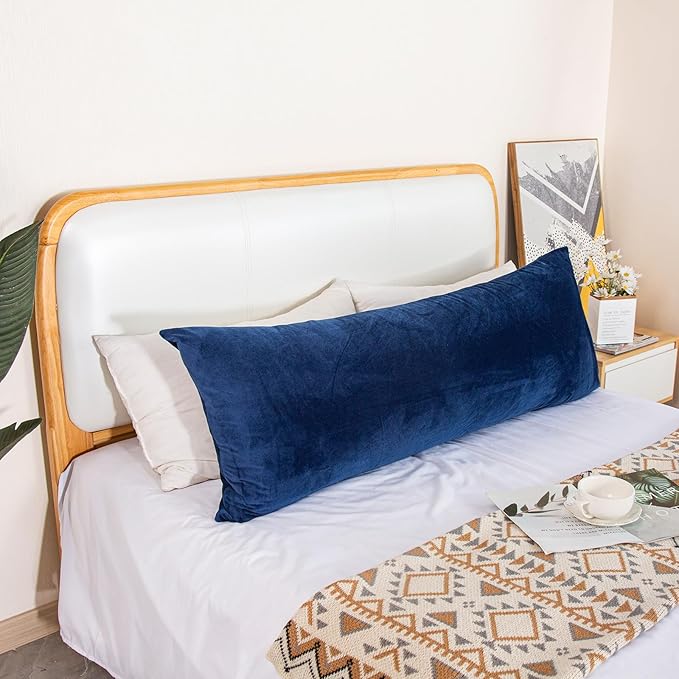 1 MIDDLE ONE Body Pillow, Memory Foam Body Pillows for Adults Sleeping, Long Pillow for Bed, Big Large Firm Full Body Pillow for Side Sleeper, 20x54 Inch, Navy Blue
