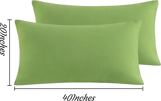 NTBAY King Pillow Cases Set of 2, 2 Pack Brushed Microfiber 20x40 Pillow Cases, Soft, Wrinkle, Fade, Stain Resistant Sage Green Pillow Cases with Envelope Closure, 20x40 Inches, Sage Green