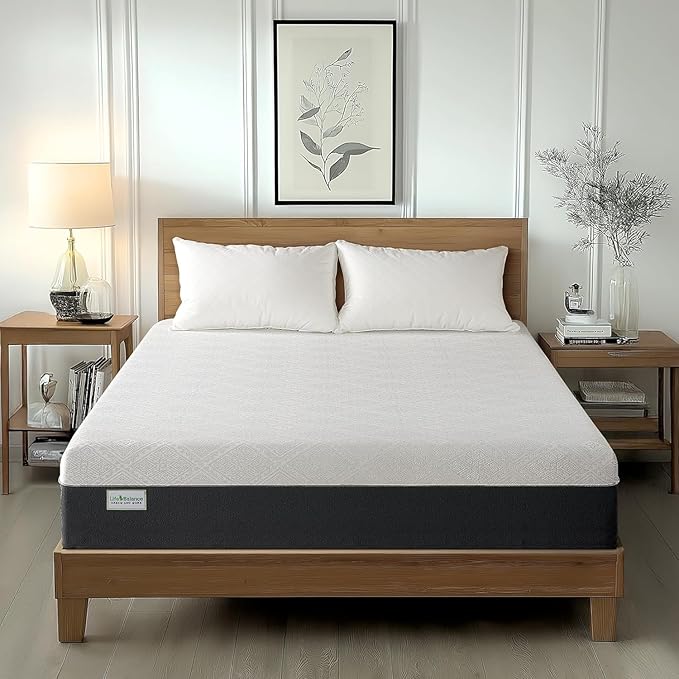 Life Balance Full Bed Mattress, 10 Inch Cooling-Gel Memory Foam Mattresses Made in USA, CertiPUR-US Certified Full Mattress in a Box, Medium Firm, Pressure Relief, Motion Isolation, CY-10-F-FBM