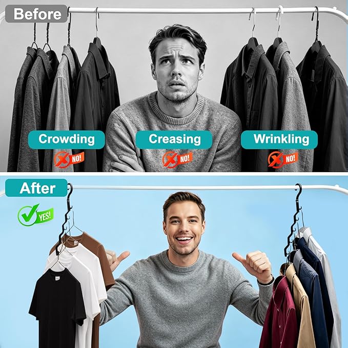 Closet Organizers and Storage,Upgraded Organization and Storage Clothes Hanger,10 Pack College Dorm Room Essentials,Sturdy Space Saving Hangers for Thick Clothe
