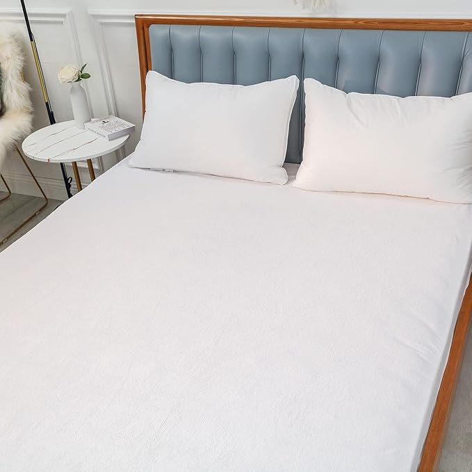 Waterproof RV King Mattress Protector for 72 x 80 or 70x80 Narrow King Bed Soft Quiet Soft Bamboo Viscose Terry Fitted Matress Cover
