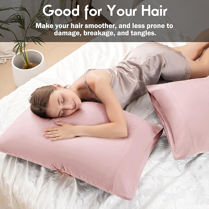 Pillowcases Queen Size 2 Pack, Cooling Pillow Cases with Envelope Closure, Cool & Breathable Pillow Cover for Hot Sleepers and Night Sweats, 20" x 30"