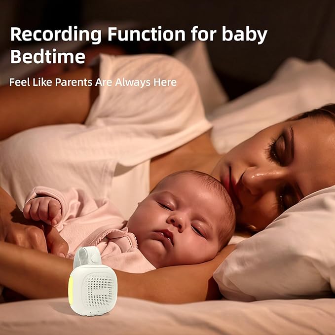 Magnetic Portable White Noise Machine with 16 Soothing Sounds 3 Night Lights 3 Sleep Timers Memory and Recording Functions 30 Levels of Volume and Powered by AC or USB for Baby Adult (White)