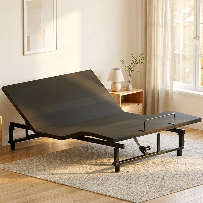 Mixcous Adjustable Bed Base – Electric Queen Adjustable Bed Frame with Zero Gravity, Head & Foot Lift, Remote Control, Quiet Motor, Compatible with Memory Foam & Hybrid Mattresses, Easy Assembly