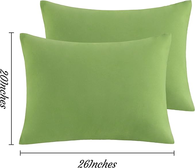 NTBAY Standard Pillow Cases Set of 2, 2 Pack Brushed Microfiber 20x26 Pillow Cases, Soft, Wrinkle, Fade, Stain Resistant Sage Green Pillow Cases with Envelope Closure, 20x26 Inches, Sage Green
