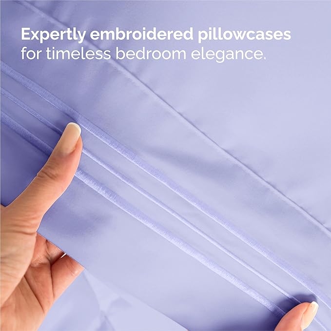 King Size 4 Piece Sheet Set - Comfy Breathable & Cooling Sheets - Hotel Luxury Bed Sheets for Women & Men - Deep Pockets, Easy-Fit, Extra Soft & Wrinkle Free Sheets - Lavender Oeko-Tex Bed Sheet Set
