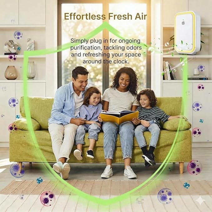 Plug In Air Ionizer 4Pack Negative Ion Air Purifiers Quiet Air Freshener for Home Bedroom Office Basement - Portable Mini Air Cleaner Odor, Smoke, Dust, Pet Smell