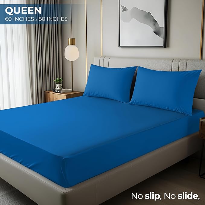 Utopia Bedding Queen Fitted Sheet - Bottom Sheet - Deep Pocket - Soft Microfiber - Shrinkage and Fade Resistant - Easy Care -1 Fitted Sheet Only (Dusk Blue)