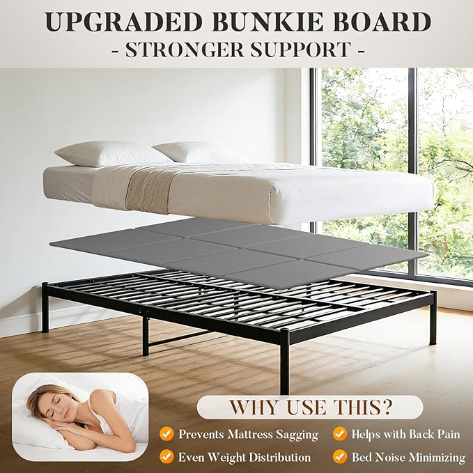 Premium Bunkie Board King Size (76" x 80") – High Density Mattress Support, Helps Reduce Sagging, Low Profile, Non-Slip, Moisture-Resistant, for Platform & Slatted Bed Frames