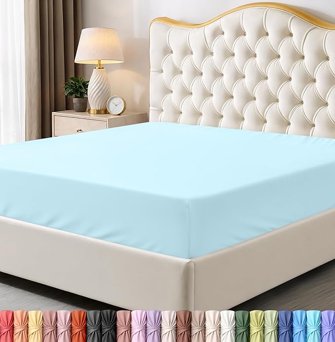 Utopia Bedding Queen Fitted Sheet - Bottom Sheet - Deep Pocket - Soft Microfiber - Shrinkage and Fade Resistant - Easy Care -1 Fitted Sheet Only (Ice Blue)