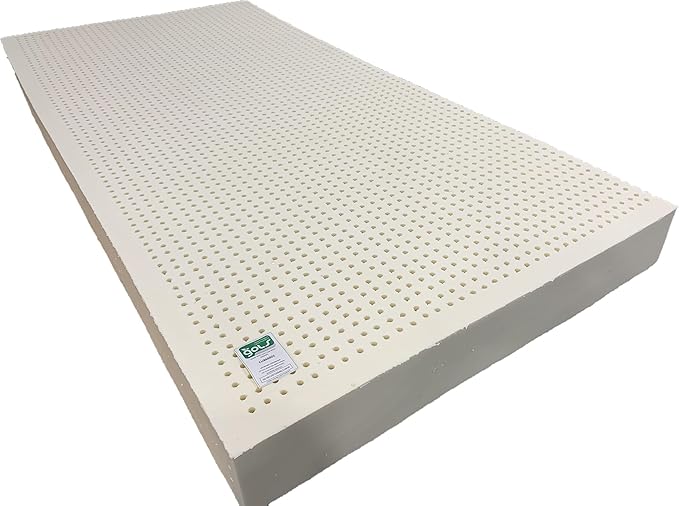 Dormir True Green Premium 100% Natural Organic Latex Mattress Topper (2"" TwinXL Medium No Cover) - GOLS Certified Quality for Exceptional Comfort, Durable, Firm & Bouncy, Cream