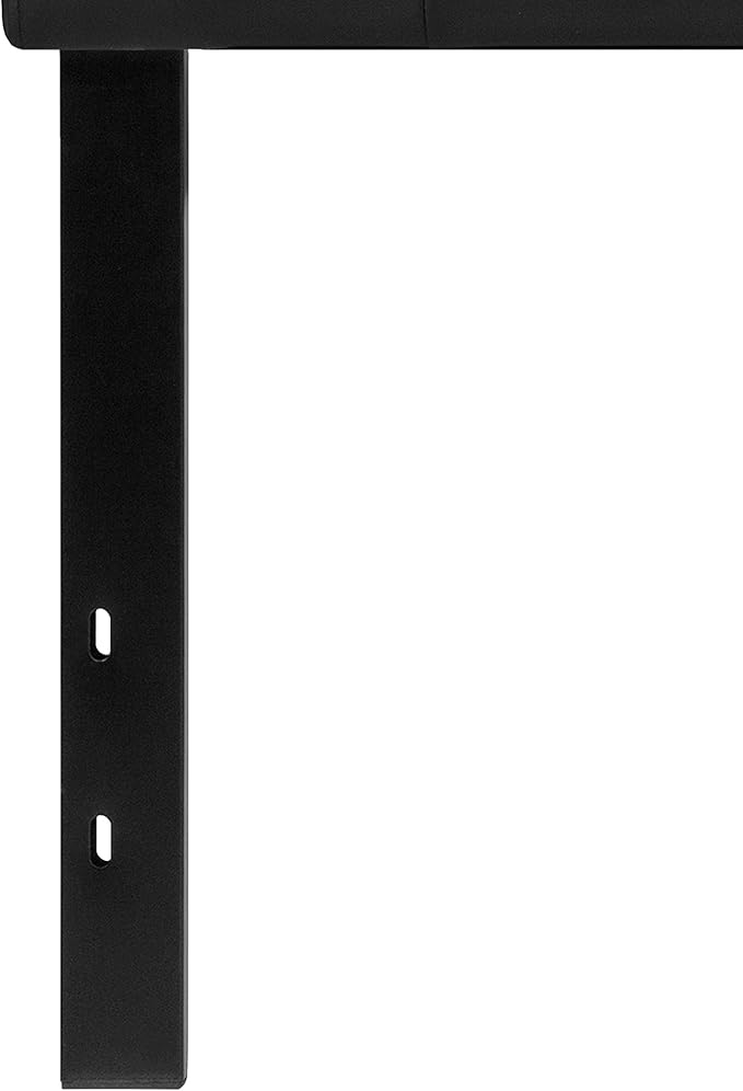 Flash Furniture Lennox Adjustable Height Button Tufted and Box Stitch Upholstered Twin Size Headboard in Black Vinyl
