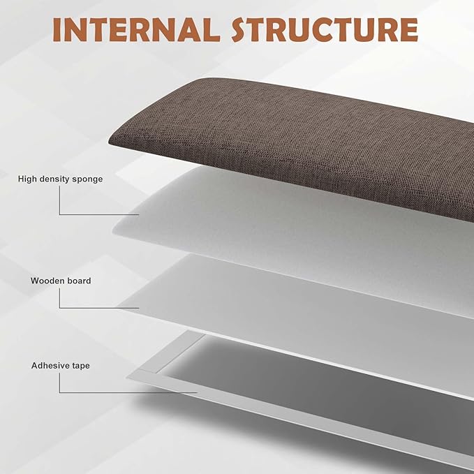 IFNOW Upholstered Wall Mounted Headboard, 3D Soundproof Wall Panels Peel and Stick for Queen Size, Reusable and Removable Tufted Bed Headboard in Brown (9 Panels, 10" x 24")
