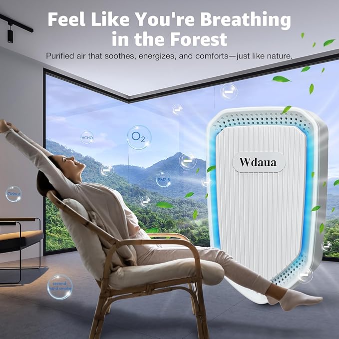 Air Ionizers Plug In Air Purifier 4 Pack Negative Ion Air Purifiers Ionizer for Home, Bedroom, Office, Basement Kitchen Air Freshener Odor Reducer Pets Smoke Smell (2, White)