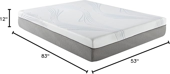Boyd Sleep SensaLux Engineered Latex Foam Mattress, Cooling and Comfort Support, 12" Twin XL, White