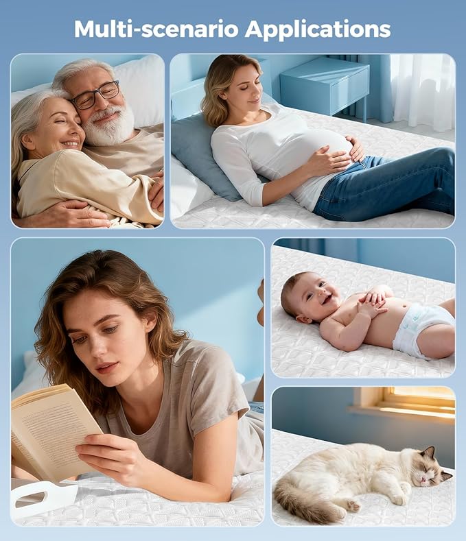 Waterproof Mattress Protector Twin Size, Soft Breathable Mattress Pad with Deep Pocket 8"-21", Noiseless 3D Air Fabric Cooling Mattress Cover for Bed, Machine Washable, White