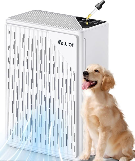Air Purifiers for Home Large Room up to 2535ft², VEWIOR H13 True HEPA Air Cleaner for Bedroom with PM2.5 Display Auto Air Quality Sensor, Fragrance Diffuser for Wildfire Smoke Pet Hair Dust